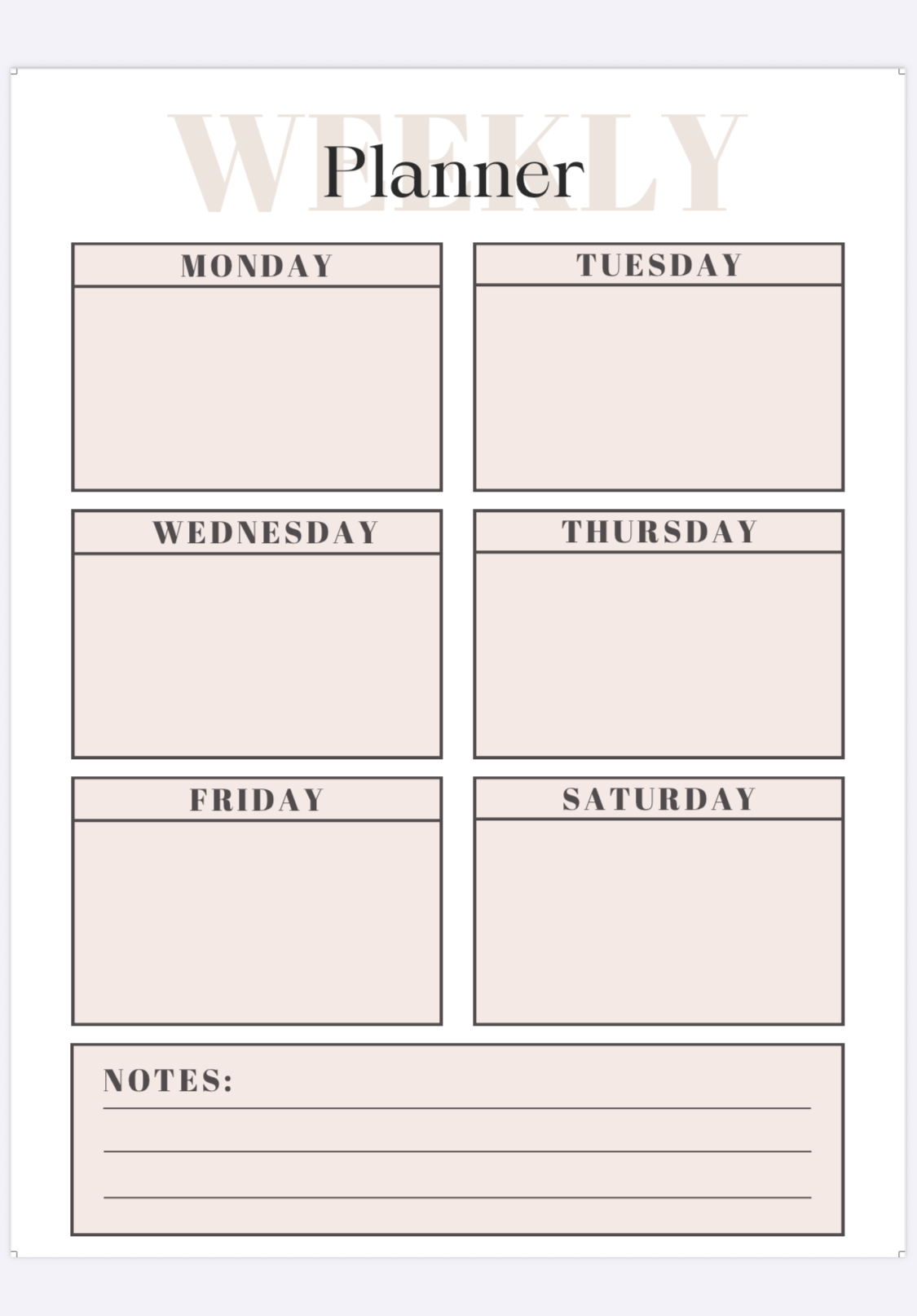 Weekly Planner