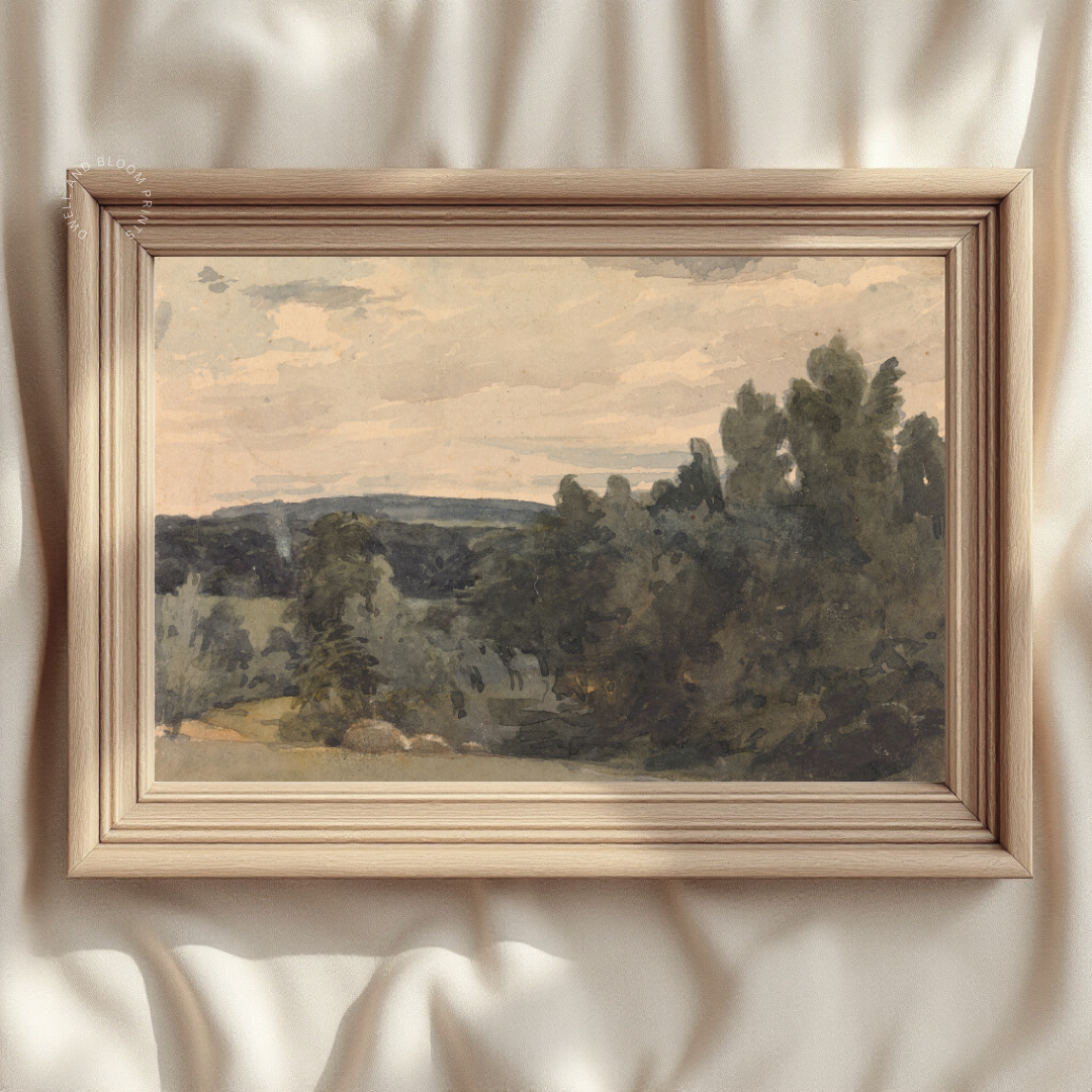 Vintage Landscape Art Print | Antique Landscape Painting