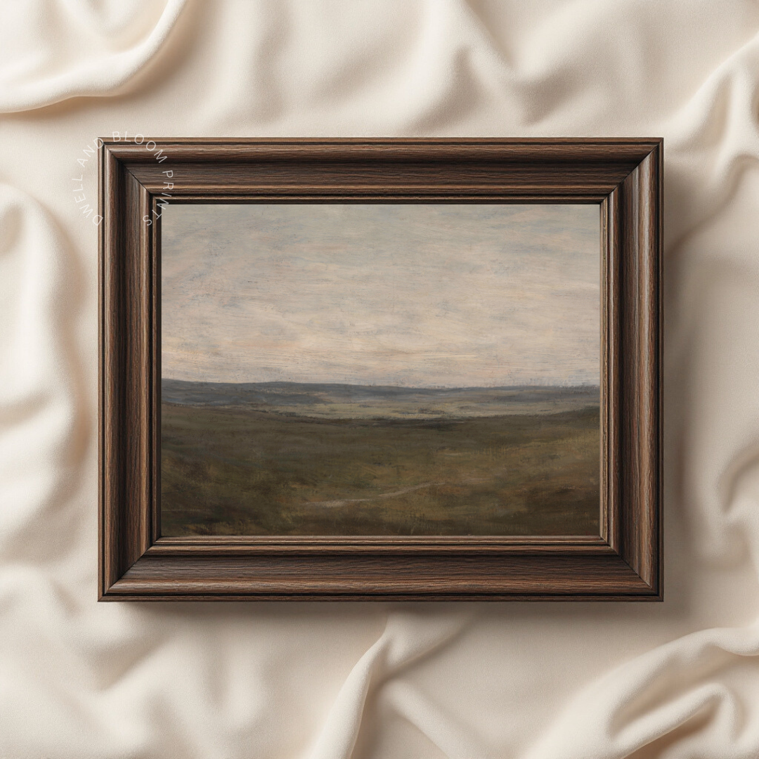 Vintage Landscape Art Print | Moody Landscape Painting