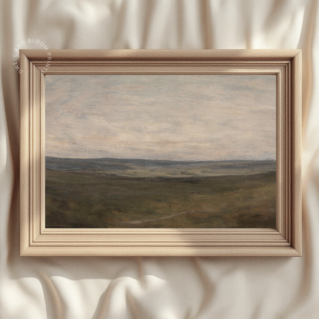 Vintage Landscape Art Print | Moody Landscape Painting