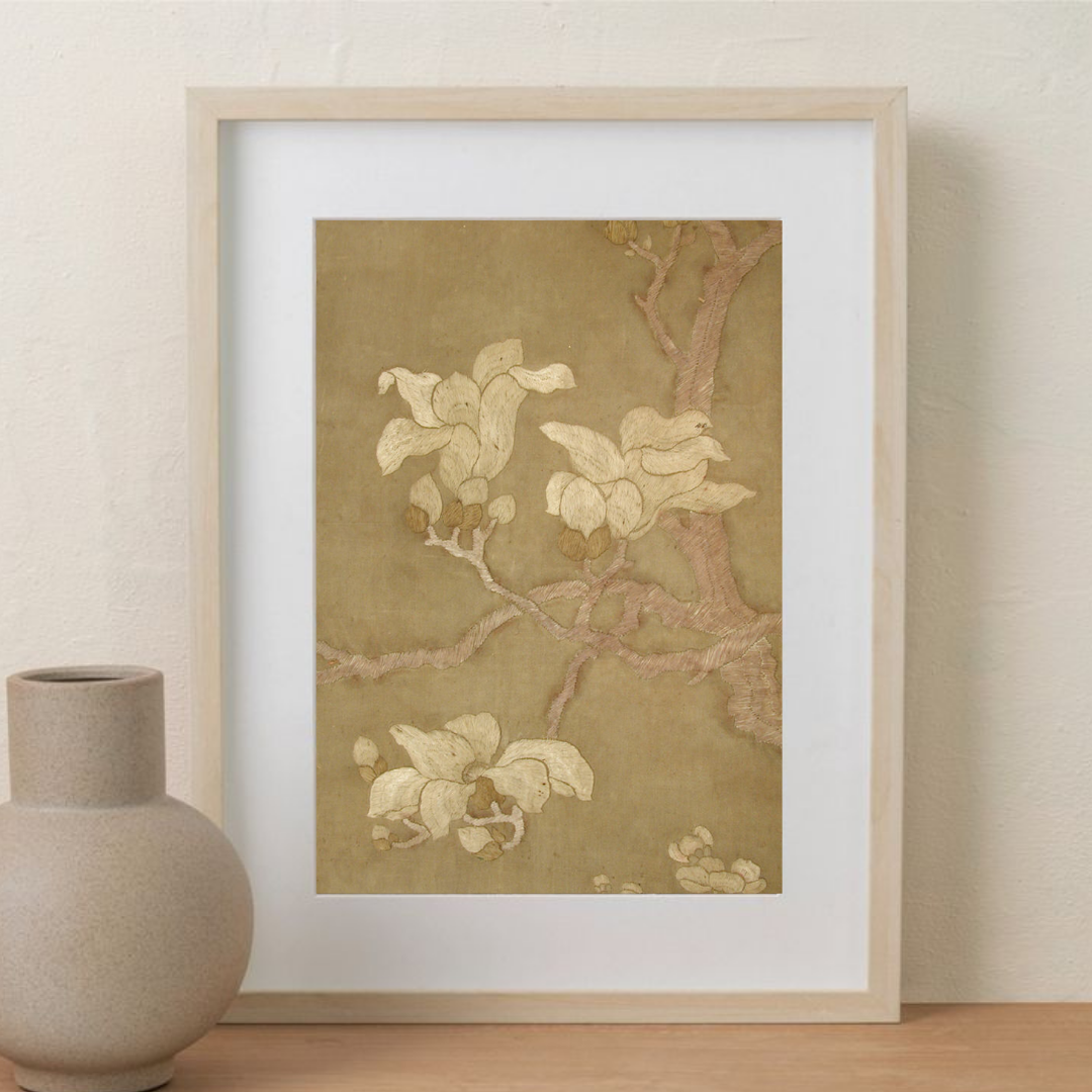 Vintage Japanese Botanical Art | Asian Floral Wall Decor