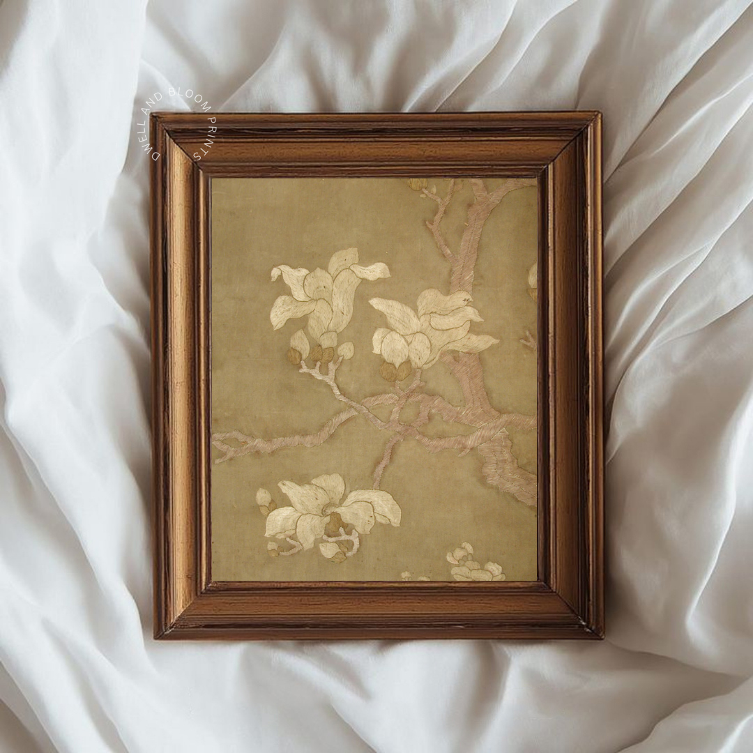 Vintage Japanese Botanical Art | Asian Floral Wall Decor