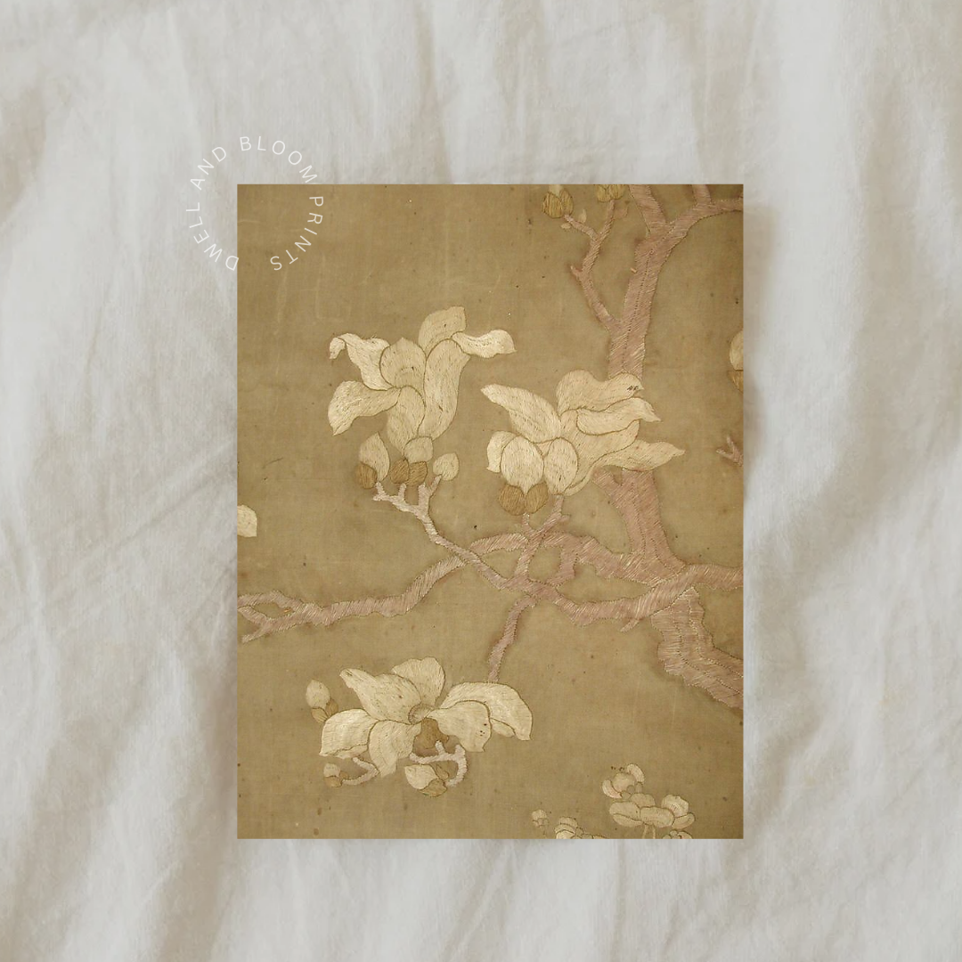 Vintage Japanese Botanical Art | Asian Floral Wall Decor
