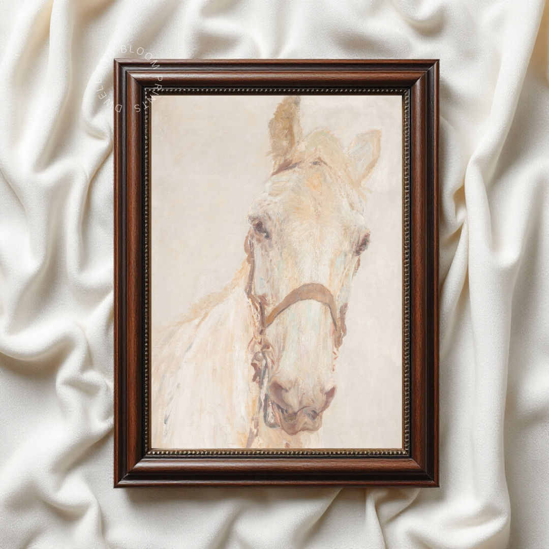 Vintage Horse Print | Neutral Horse Wall Art