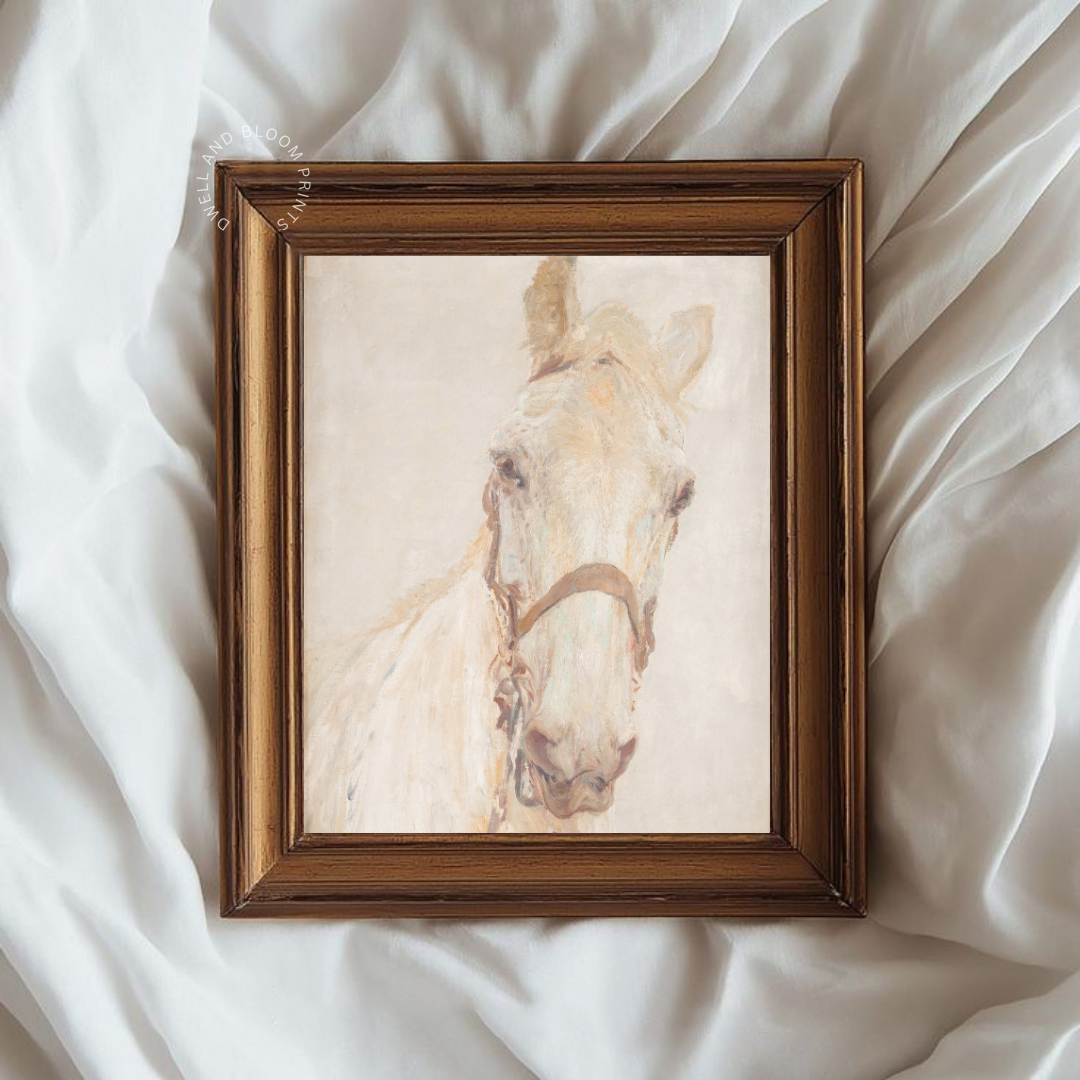 Vintage Horse Print | Neutral Horse Wall Art