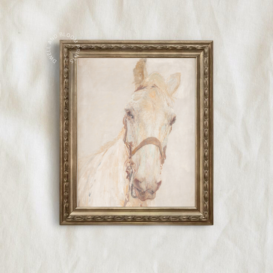 Vintage Horse Print | Neutral Horse Wall Art