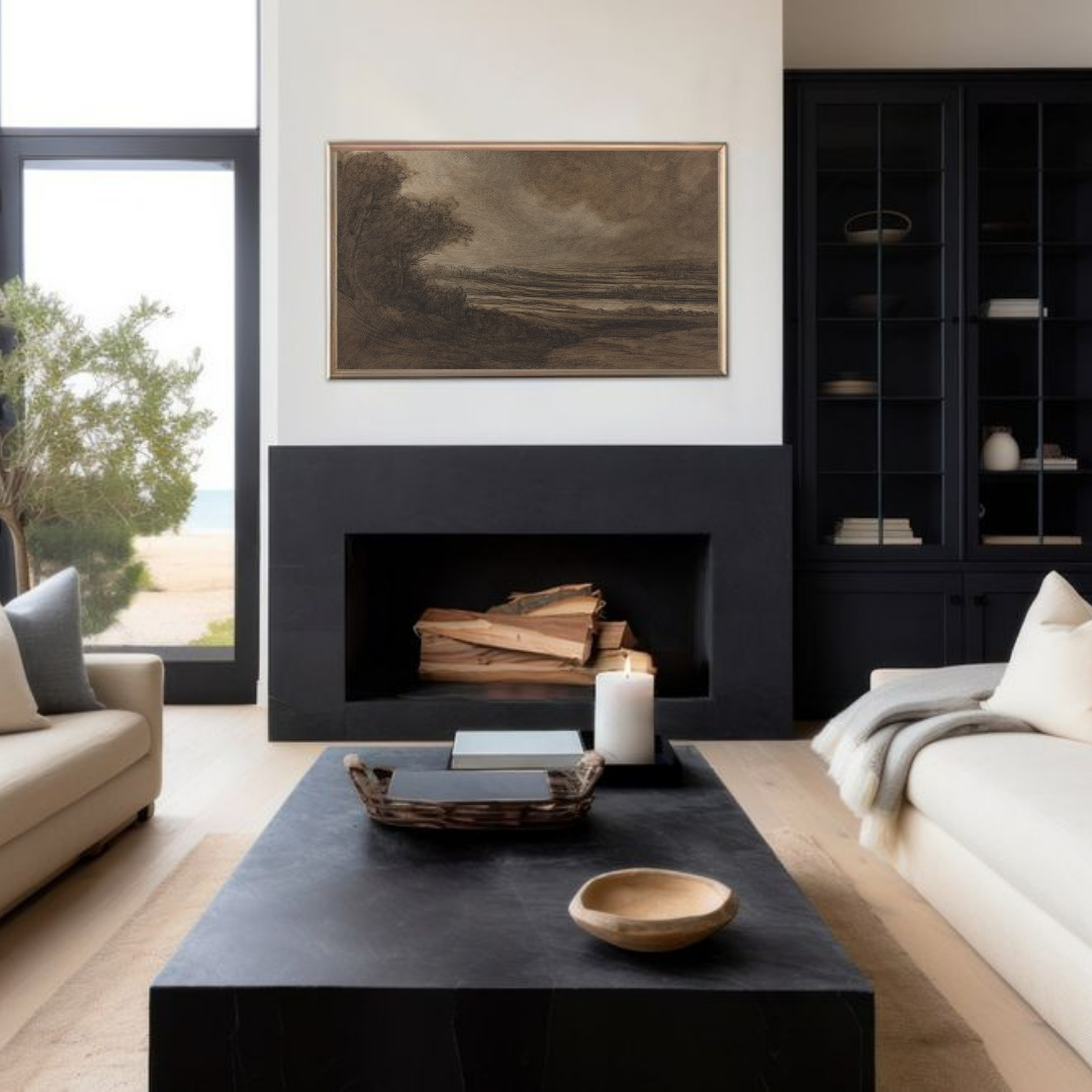 Samsung Frame TV Art | Moody Vintage Landscape Art