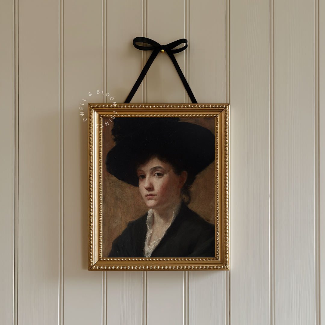 Vintage Woman Portrait Oil Painting | Antique Portrait Wall Art 