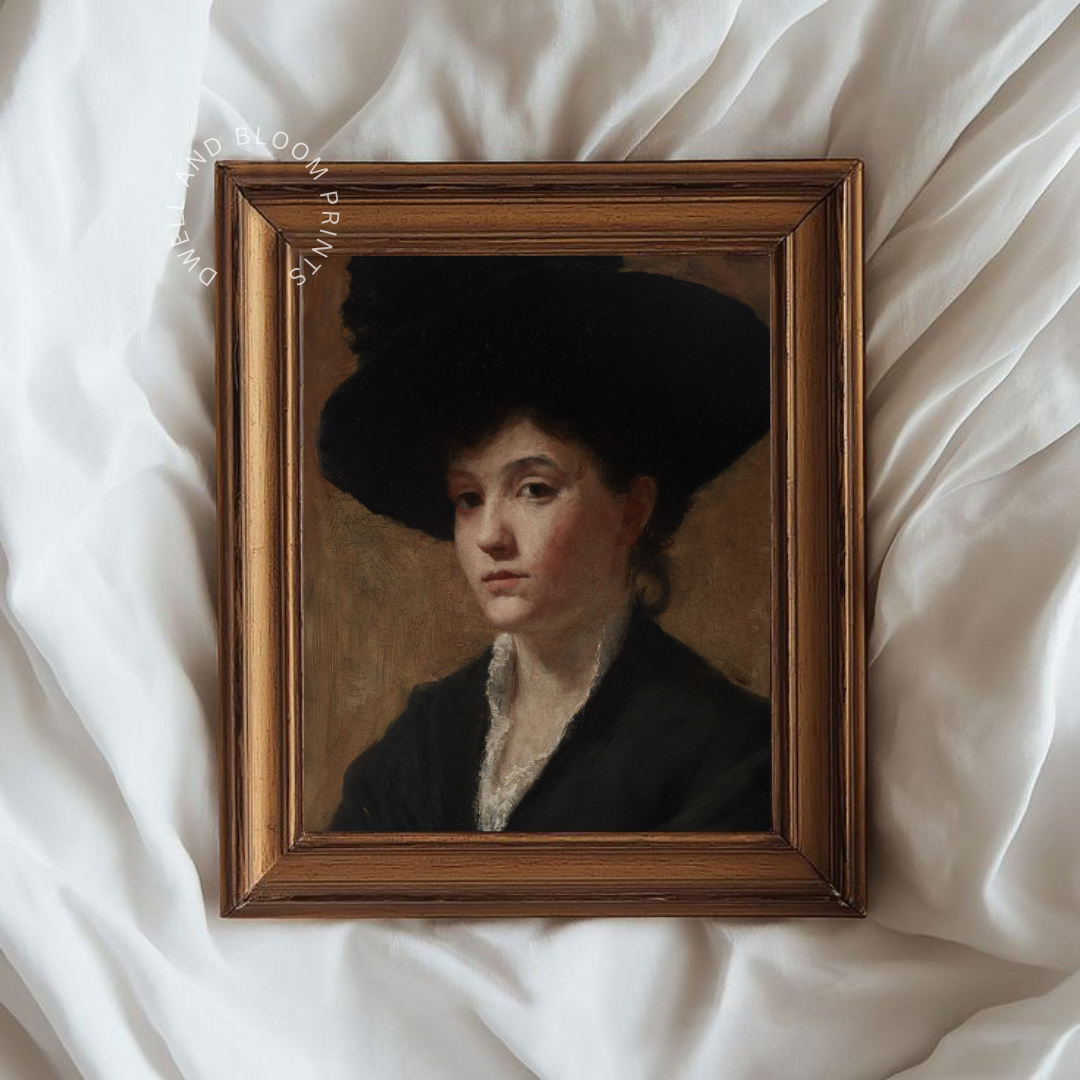 Vintage Woman Portrait Oil Painting | Antique Portrait Wall Art 