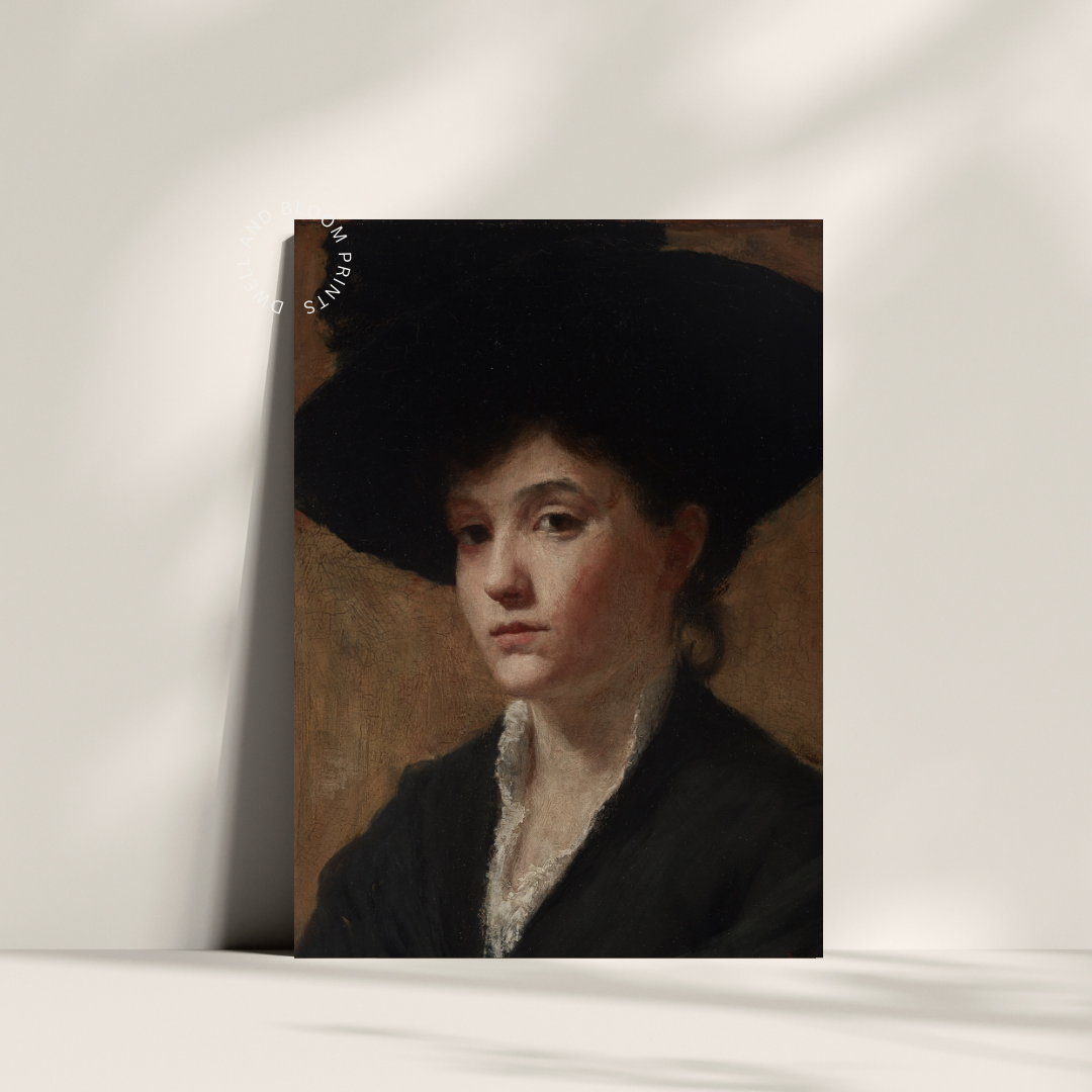 Vintage Woman Portrait Oil Painting | Antique Portrait Wall Art 