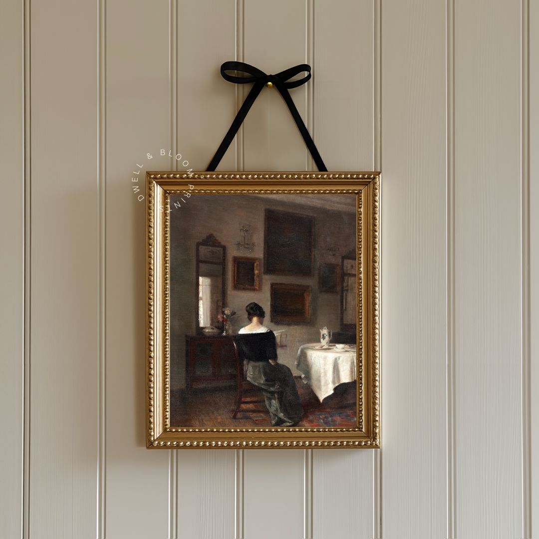 Vintage Female Oil Painting | Moody Vintage Woman Printable Wall Art