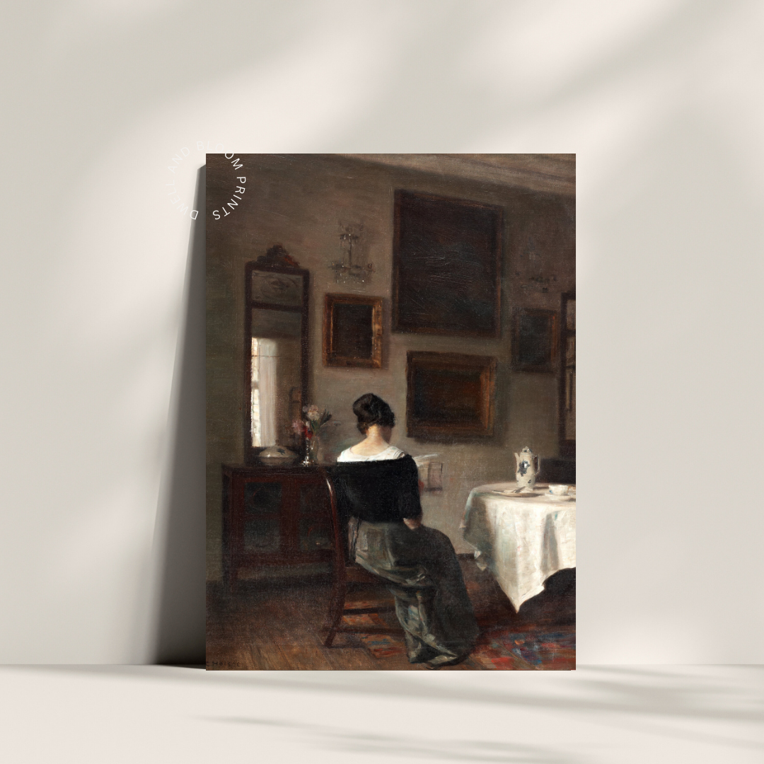 Vintage Female Oil Painting | Moody Vintage Woman Printable Wall Art