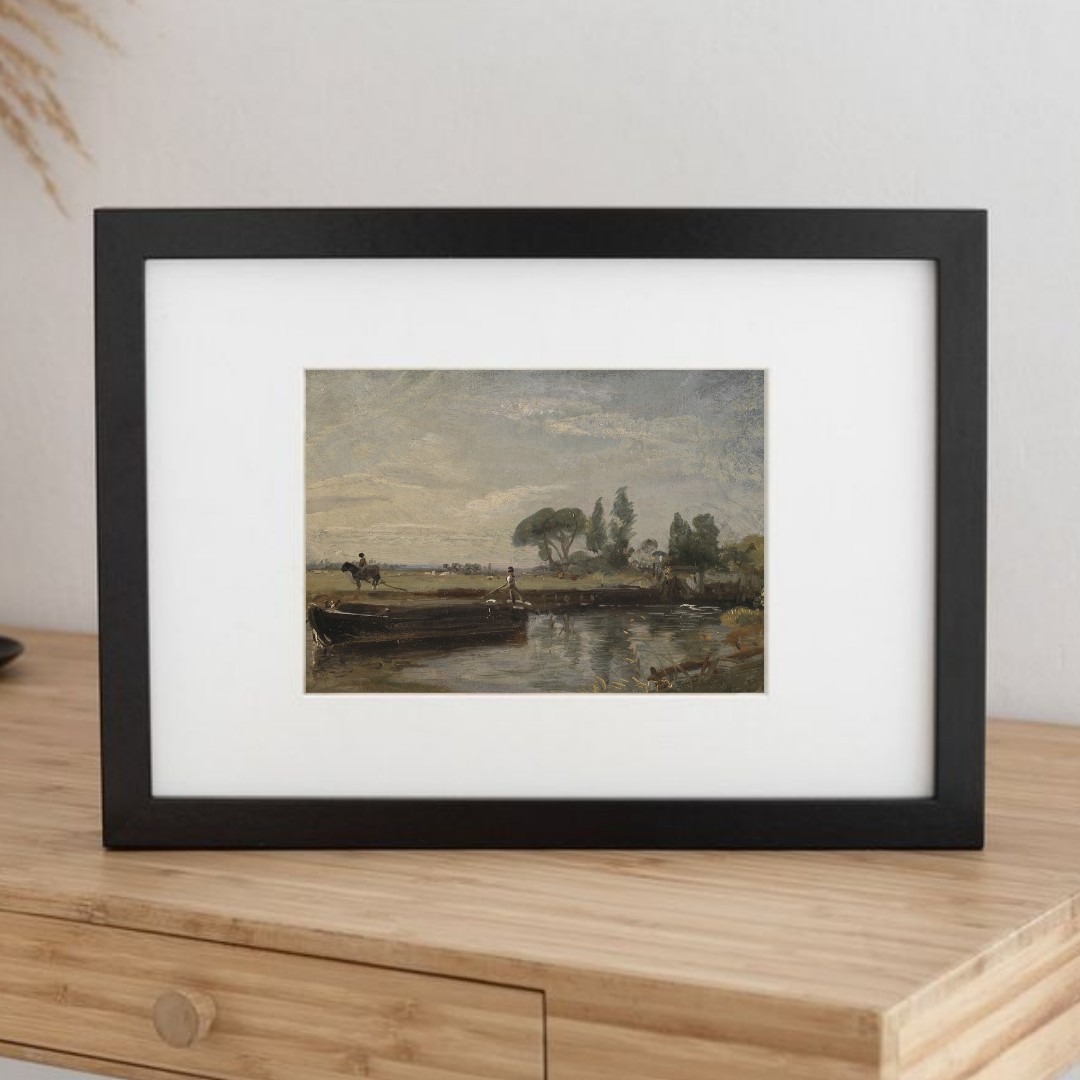 Country Landscape Oil Painting | Vintage Farmhouse Decor 