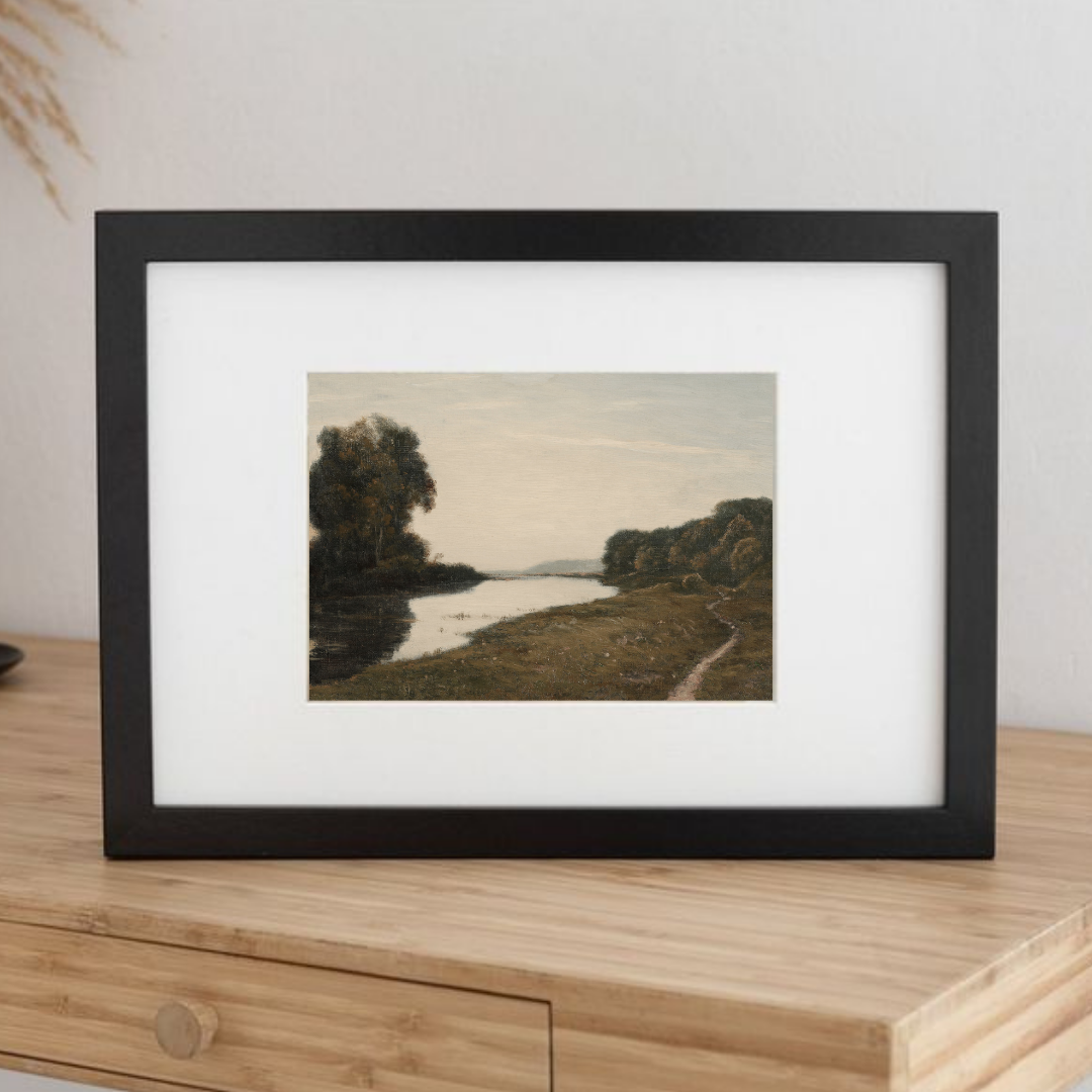 Moody Landscape Art Print | Dark Vintage Scenery Painting