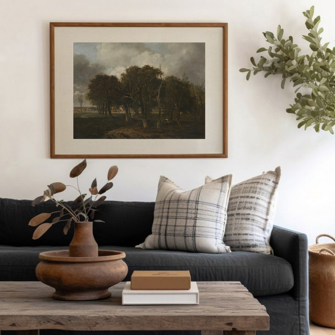 Moody Vintage Landscape Art | Dark Vintage Scenery Painting