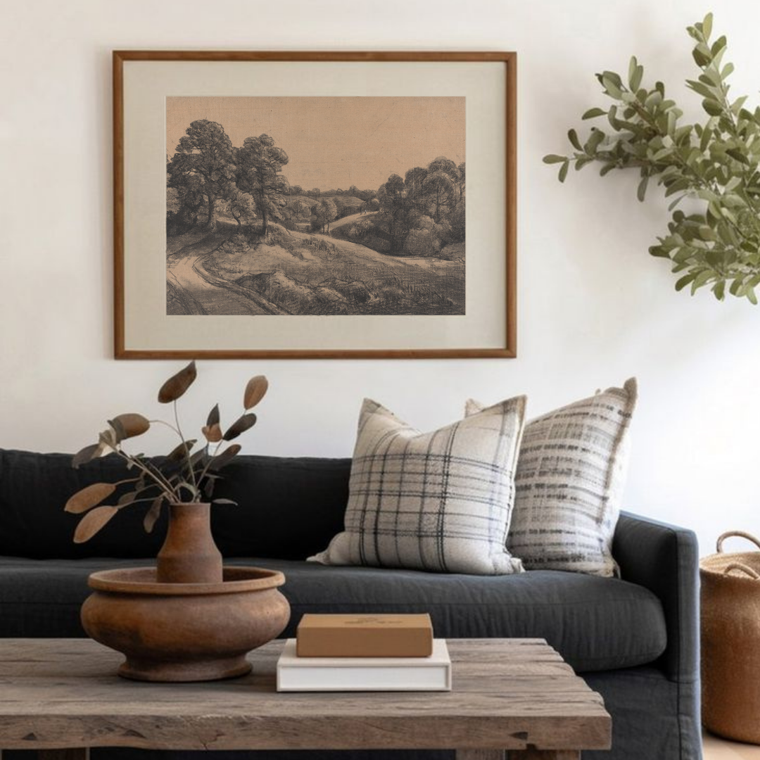 Vintage Landscape Drawing | Landscape Sketch Drawing Art 