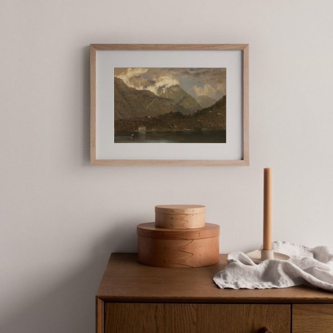 Moody Vintage Mountain Landscape Print | Dark Landscape Wall Art