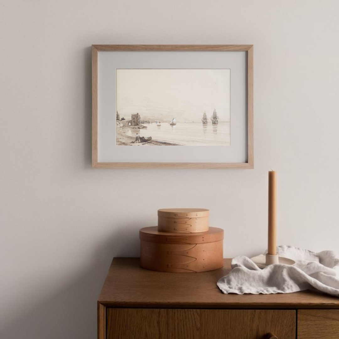 Vintage Nautical Art Print | Neutral Coastal Wall Art 