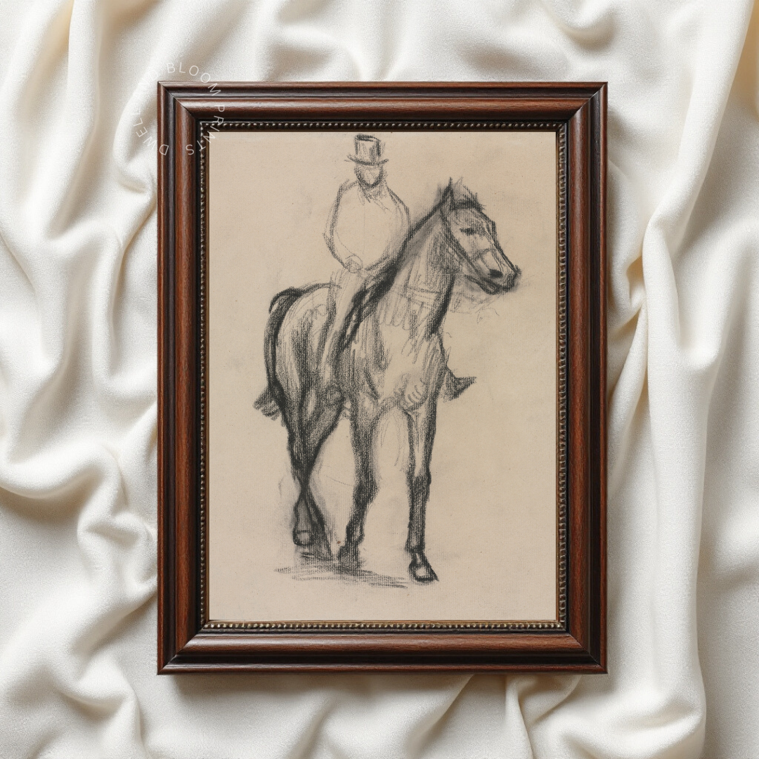 Vintage Horse Sketch | Antique Line Drawing 
