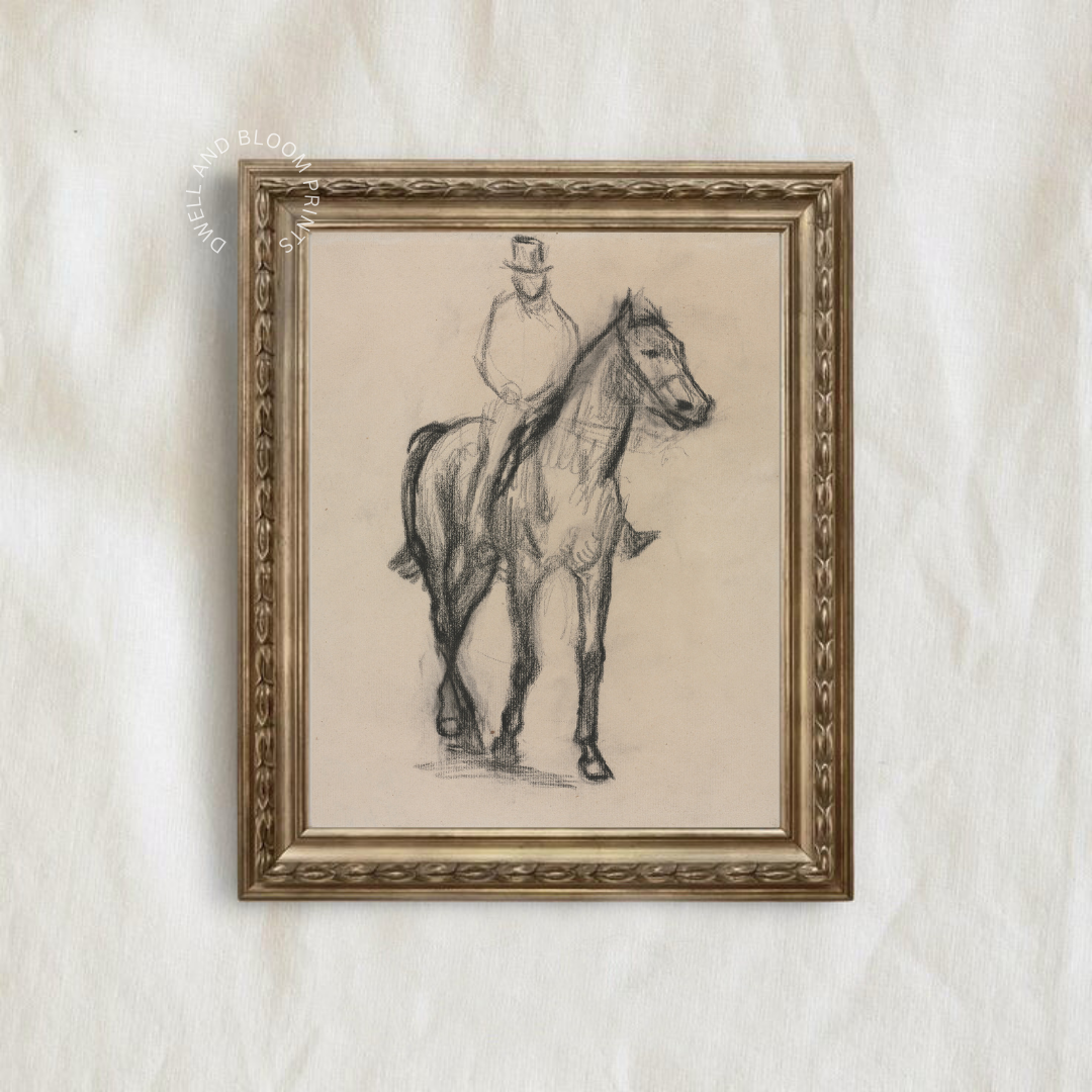 Vintage Horse Sketch | Antique Line Drawing 