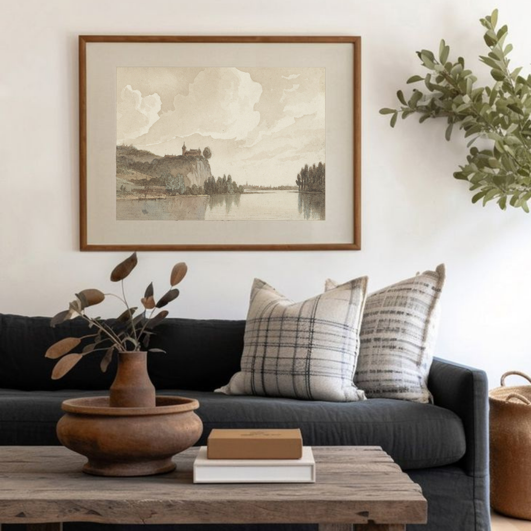 Muted Coastal Art Print | Vintage Neutral Coastal Wall Art