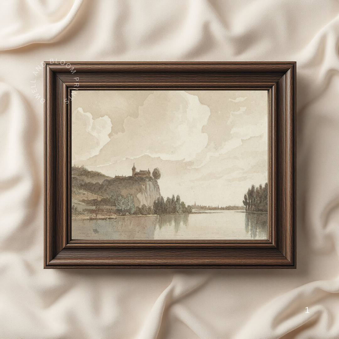 Muted Coastal Art Print | Vintage Neutral Coastal Wall Art