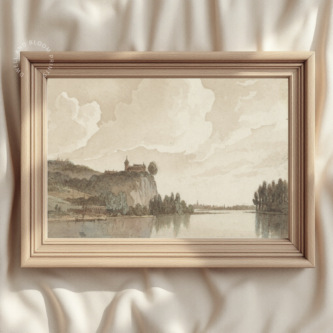 Muted Coastal Art Print | Vintage Neutral Coastal Wall Art