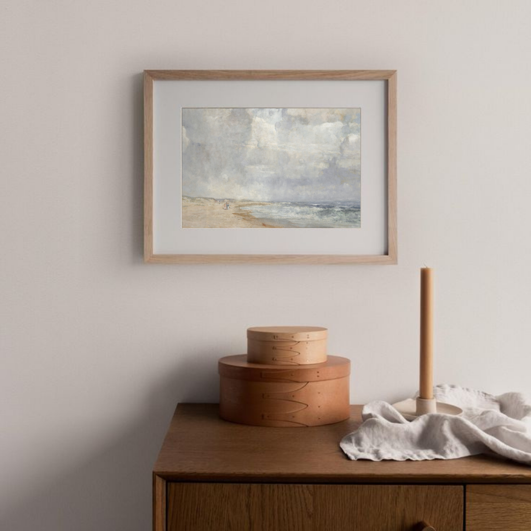 Vintage Coastal Art Print | Muted Coastal Oil Painting Artwork