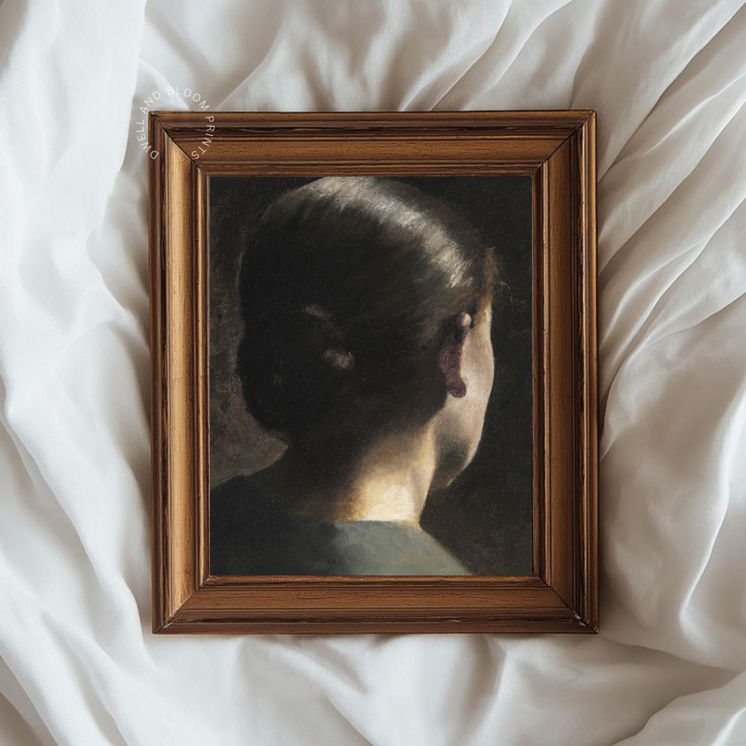 Vintage Woman Portrait Oil Painting | Antique Portrait Art Print