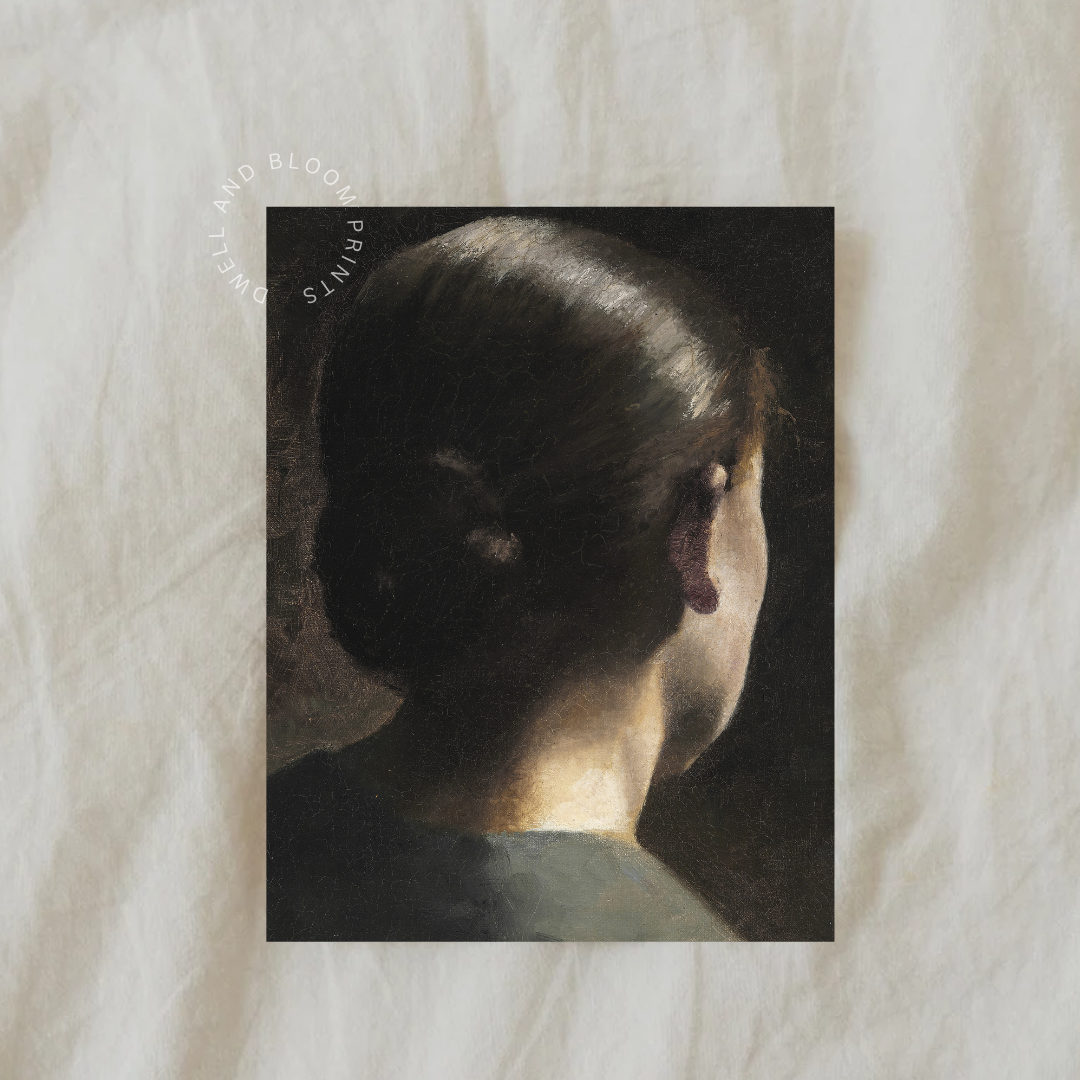 Vintage Woman Portrait Oil Painting | Antique Portrait Art Print