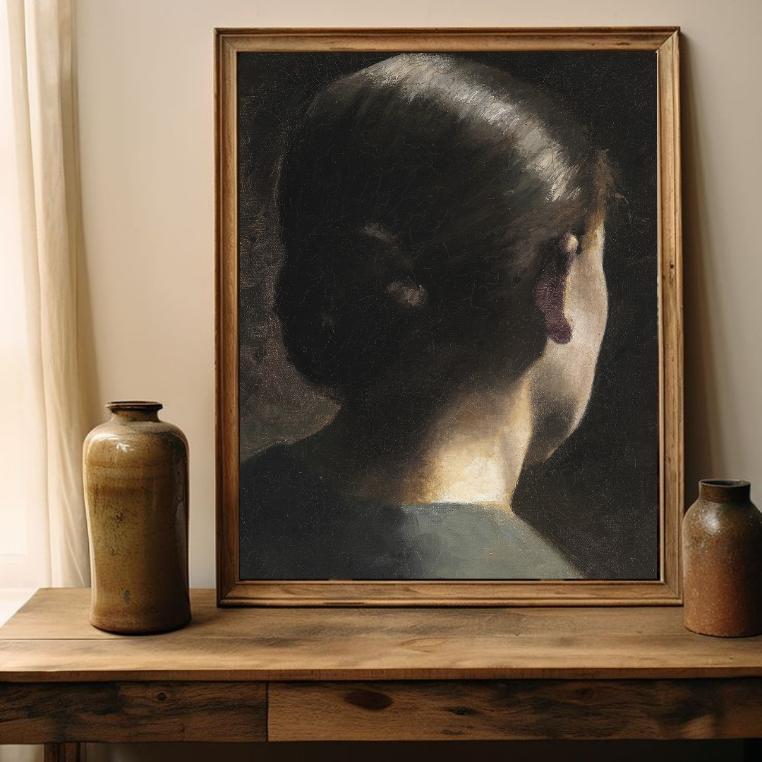 Vintage Woman Portrait Oil Painting | Antique Portrait Art Print