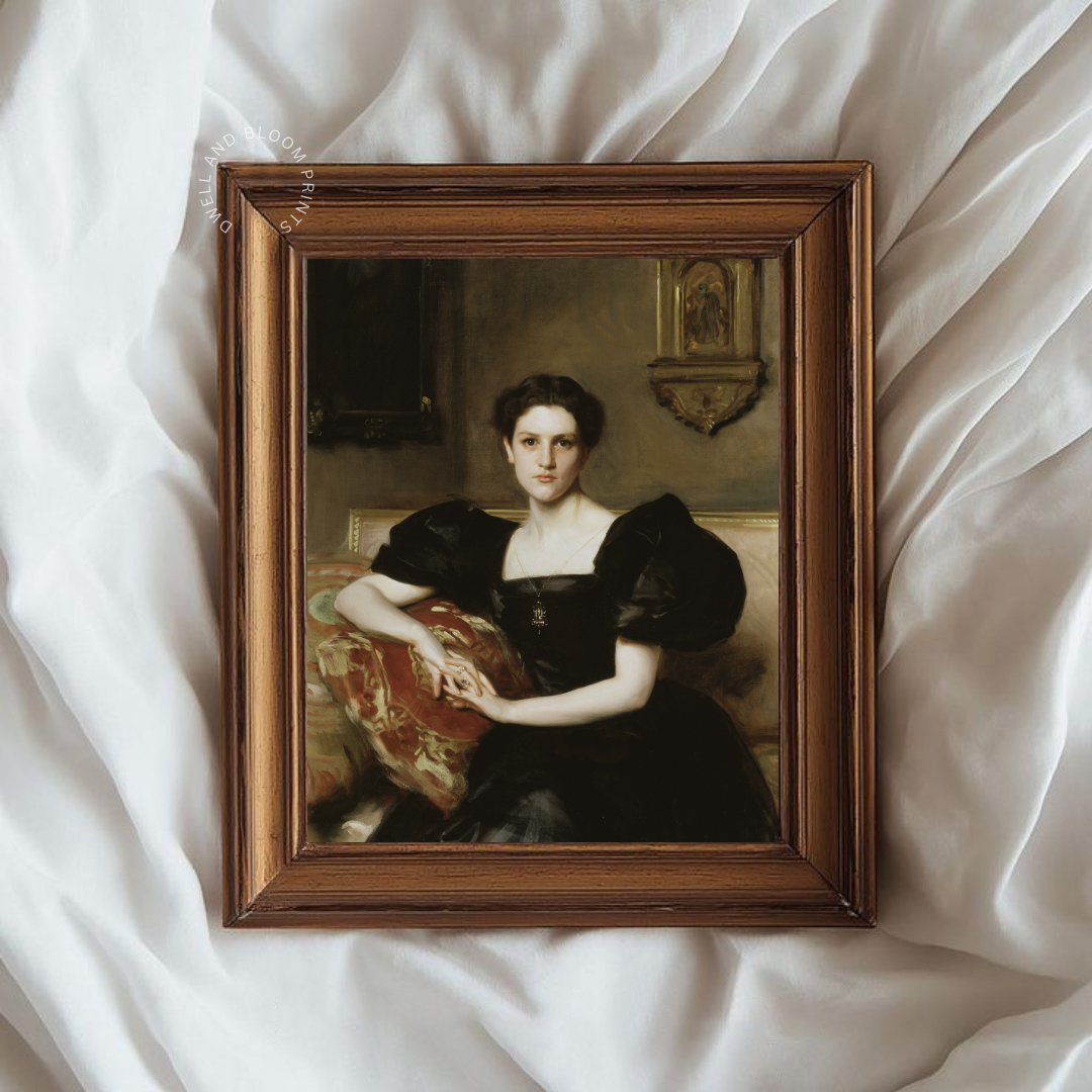 Vintage Woman Oil Painting | Antique Woman Portrait Art Print
