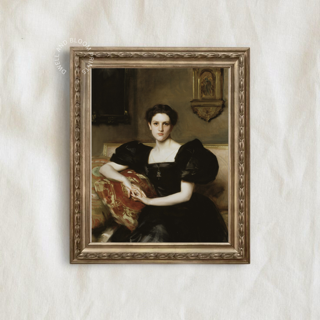 Vintage Woman Oil Painting | Antique Woman Portrait Art Print