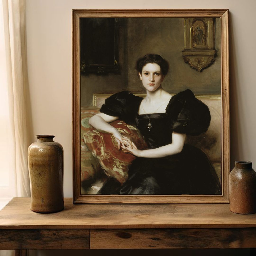Vintage Woman Oil Painting | Antique Woman Portrait Art Print