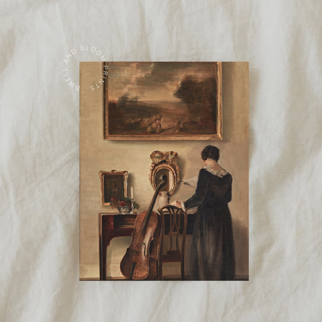 Moody Vintage Woman Portrait Painting | Vintage Woman Art Printable