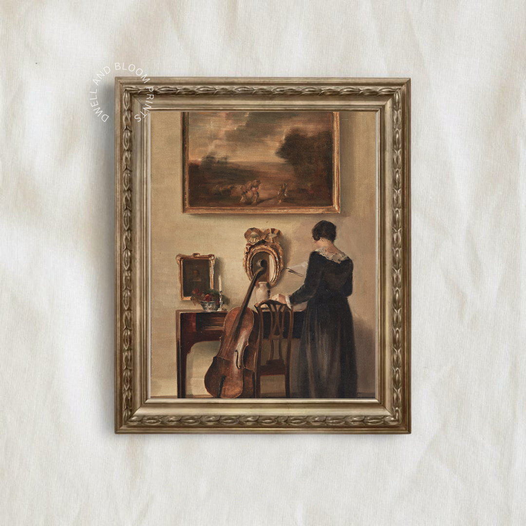 Moody Vintage Woman Portrait Painting | Vintage Woman Art Printable
