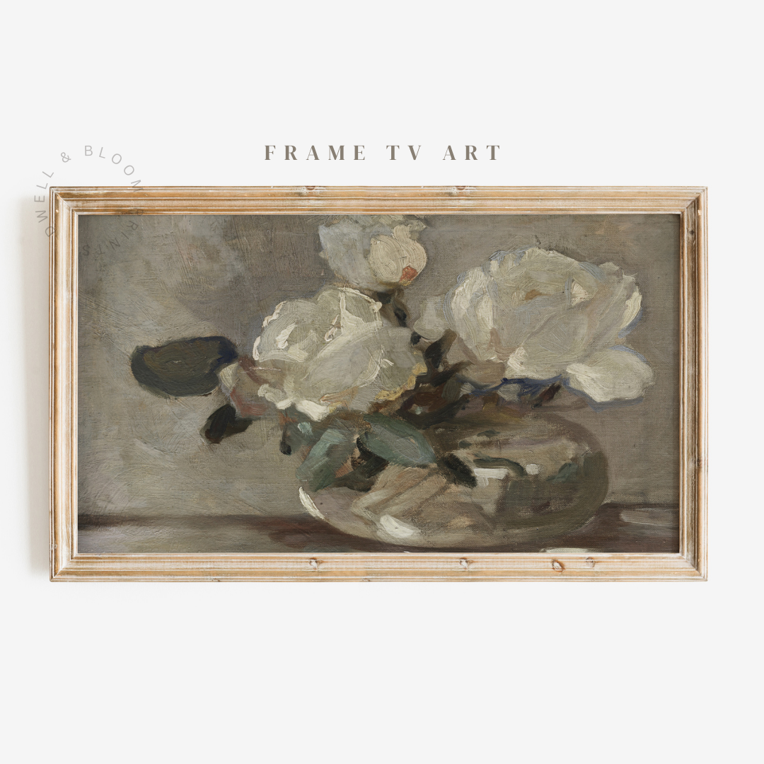 Samsung Frame TV Art | Vintage Floral Painting
