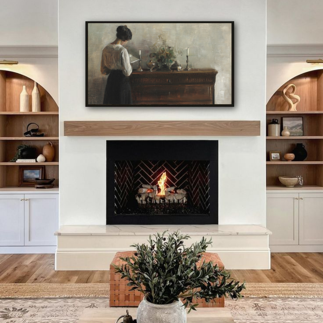 Samsung Frame TV Art | Moody Vintage Female Portrait Painting 