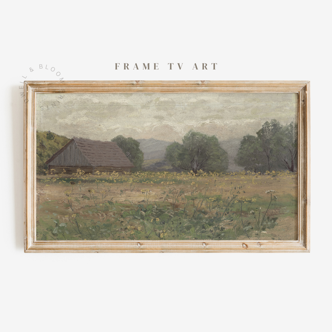 Samsung Frame TV Art | Summer Cottage Landscape Painting 