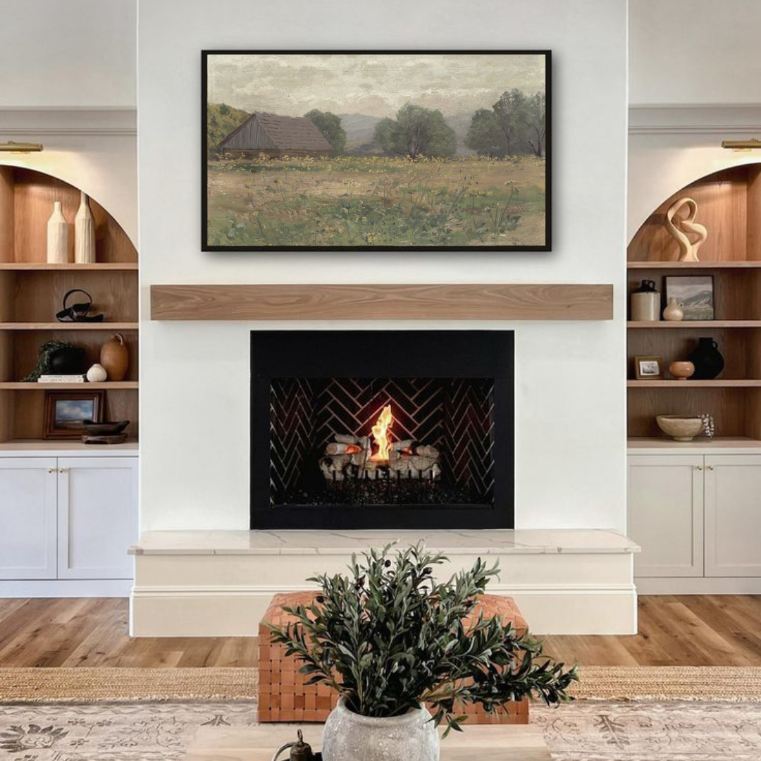 Samsung Frame TV Art | Summer Cottage Landscape Painting 