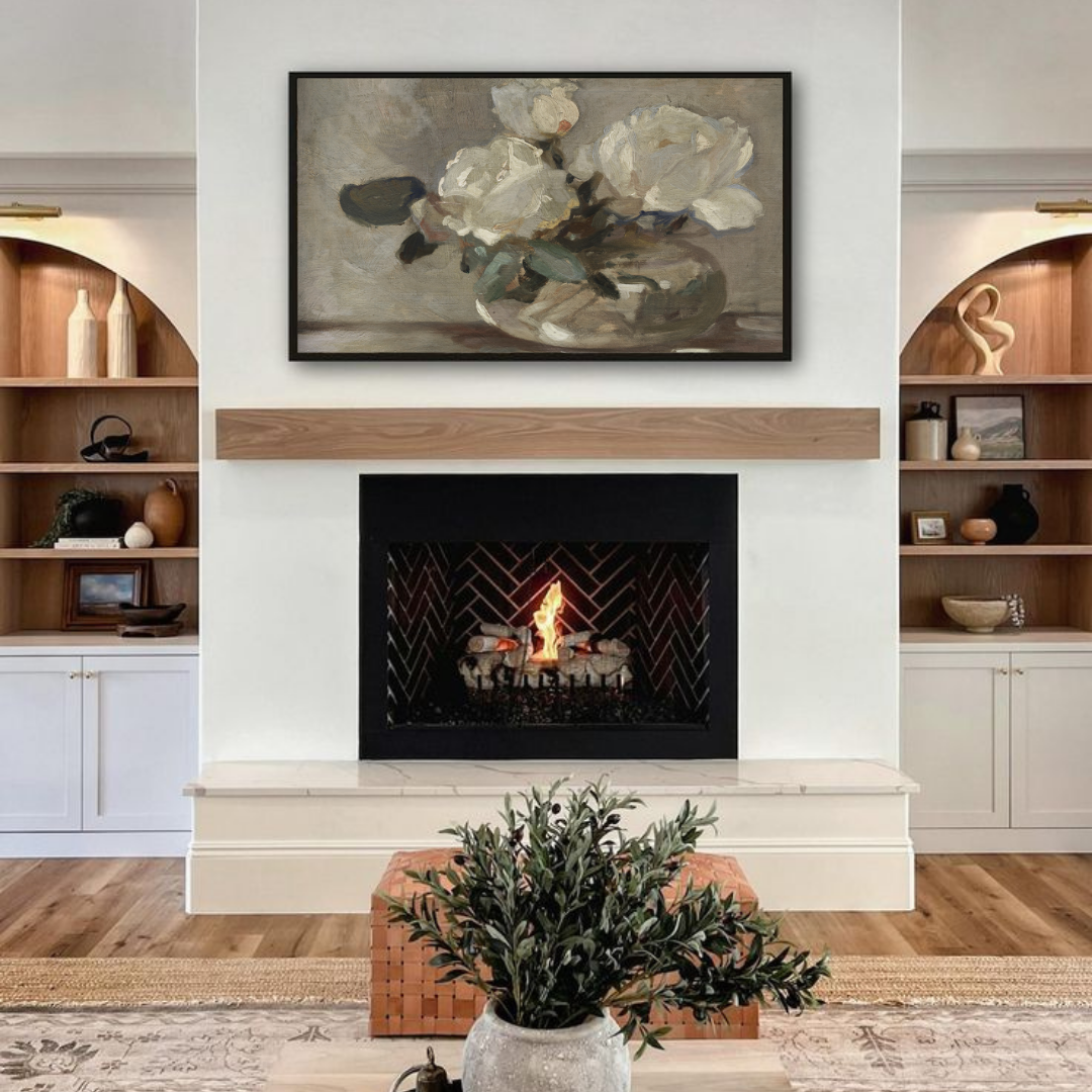 Samsung Frame TV Art | Vintage Floral Painting