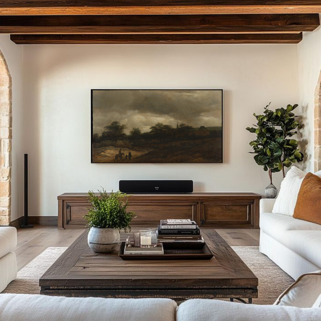 Samsung Frame TV Art | Vintage Moody Landscape Painting