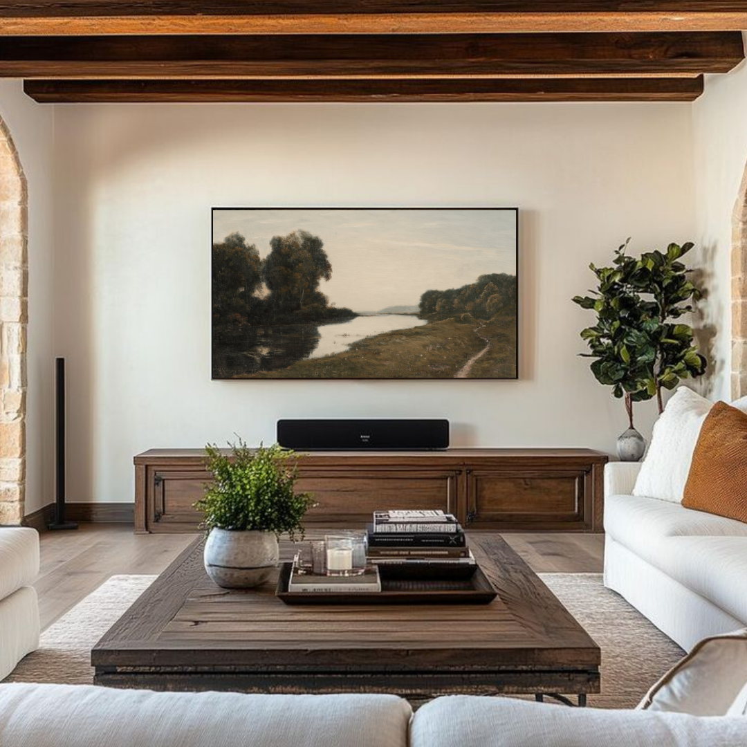 Samsung Frame TV Art | Vintage Country Landscape Painting