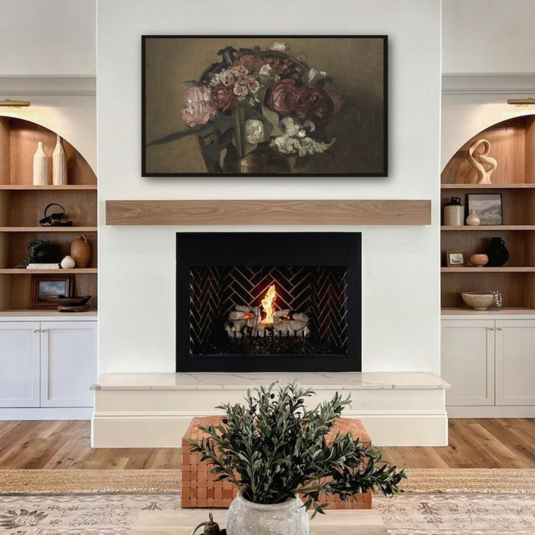 Samsung Frame TV Art | Vintage Floral Painting