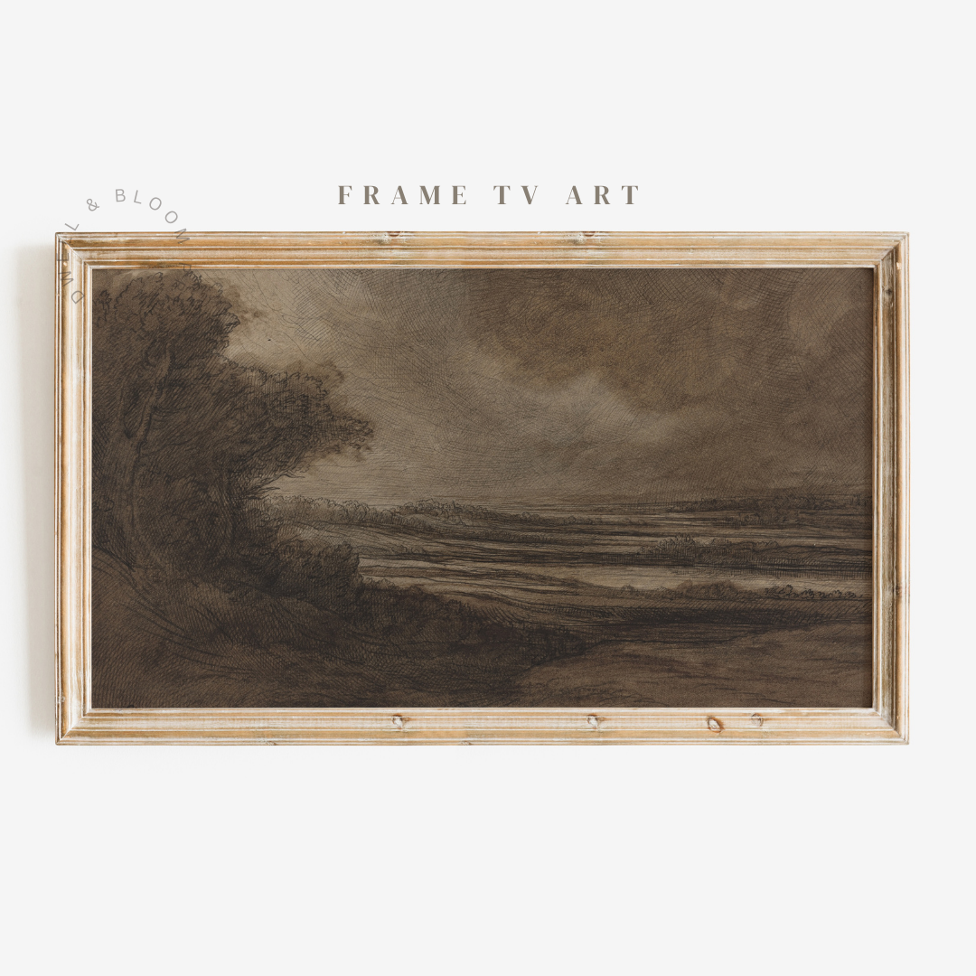 Samsung Frame TV Art | Vintage Moody Landscape Painting