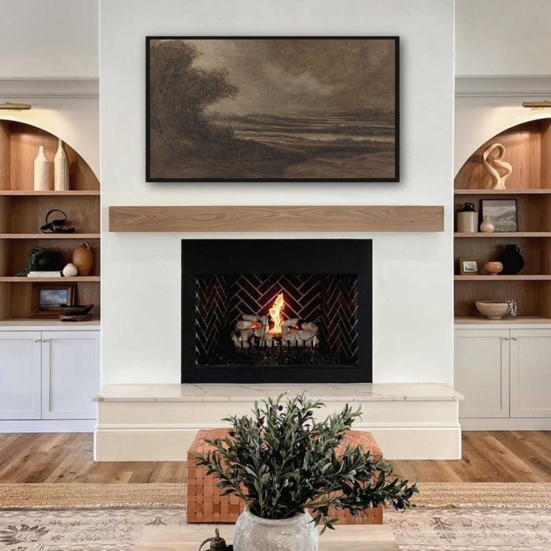 Samsung Frame TV Art | Vintage Moody Landscape Painting