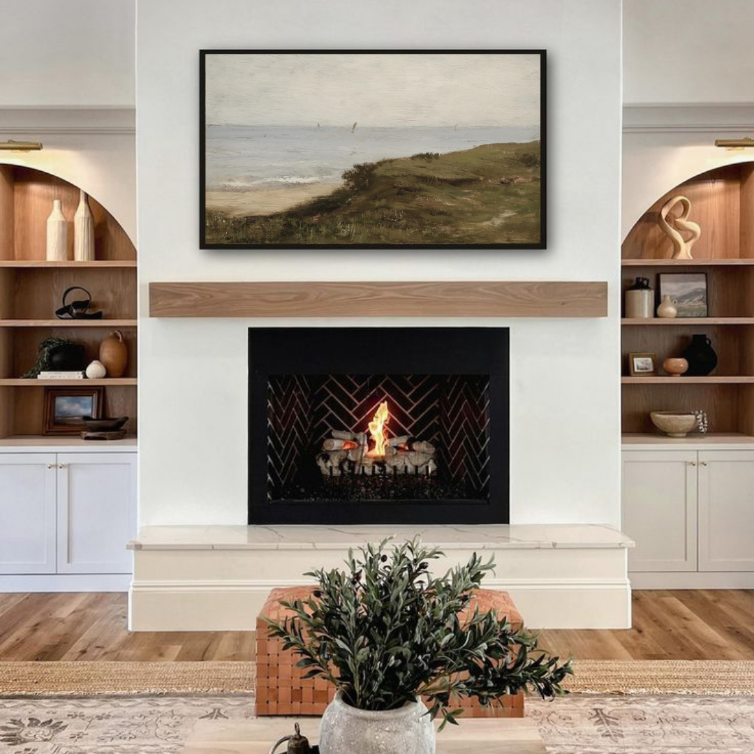 Samsung Frame TV Art | Vintage Coastal Painting