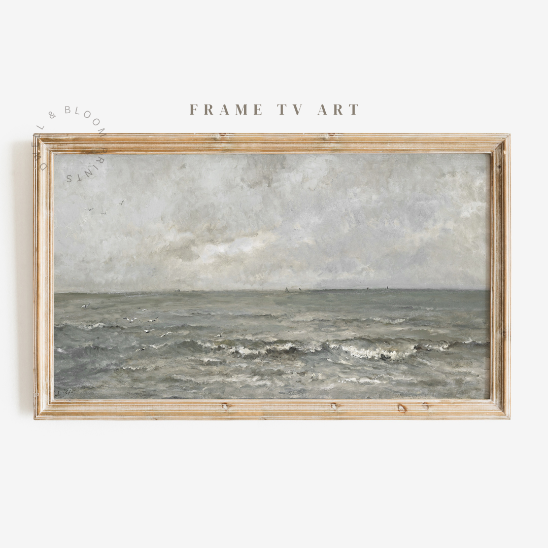 Samsung Frame TV Art | Vintage Seascape Painting
