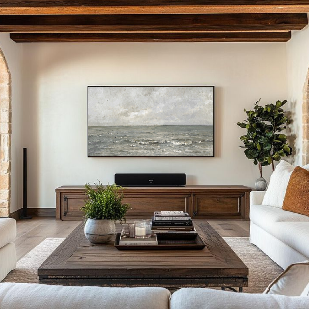 Samsung Frame TV Art | Vintage Seascape Painting