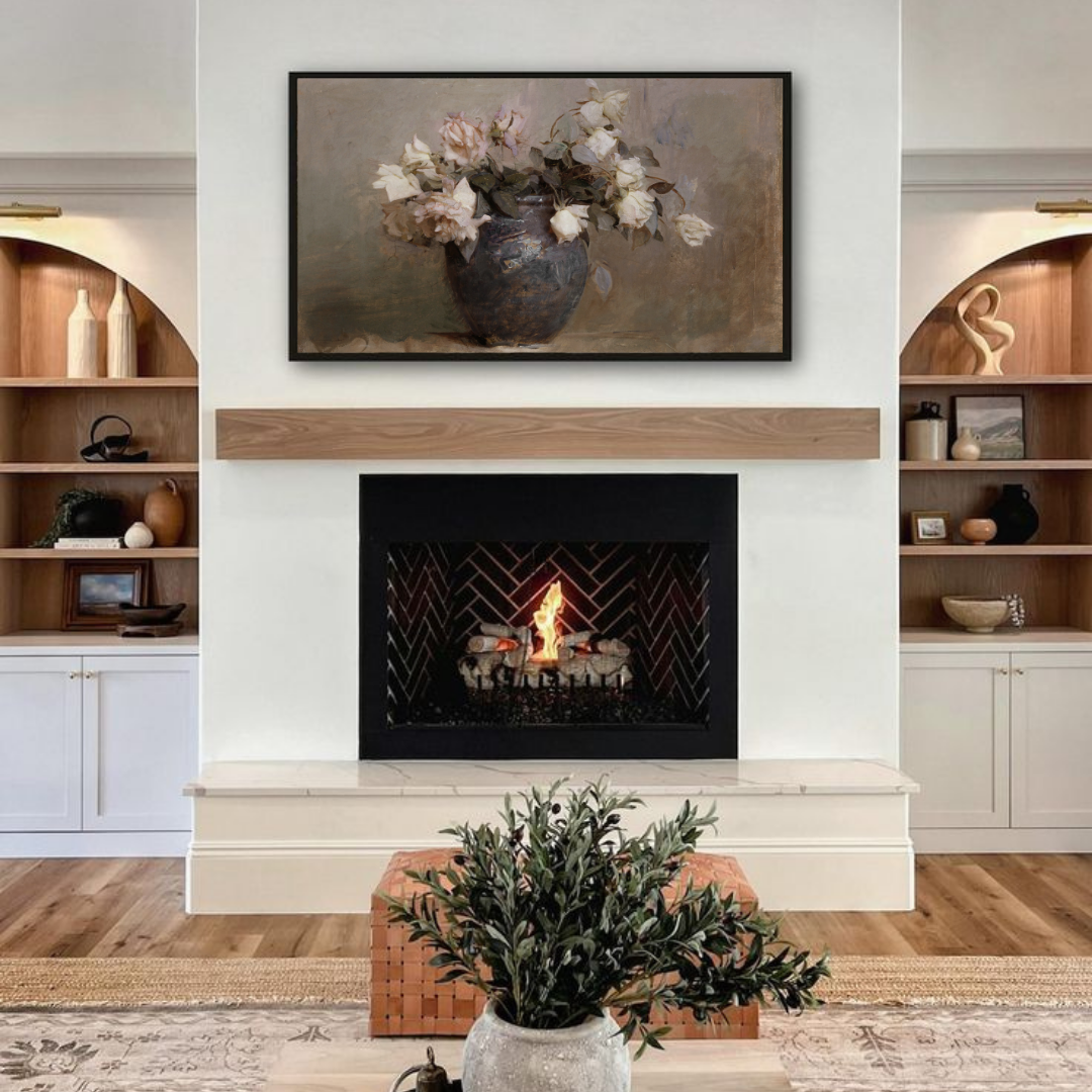 Samsung Frame TV Art | Vintage Floral Painting 